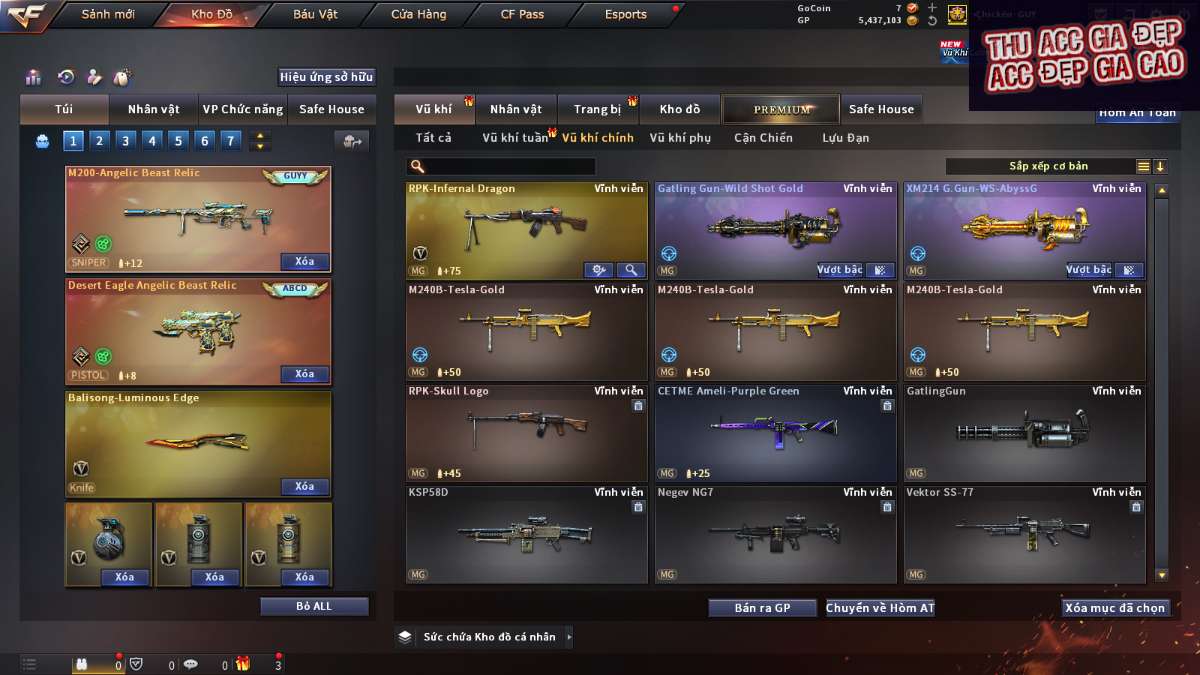 shop acc cf uy tin gia re